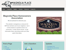 Tablet Screenshot of magnoliaplacehoa.com